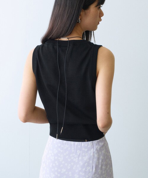 CODE A(コードエー)の「design knit tank(ニット/セーター・レディース・ブラック/ライトブルー/ライトグレー・00)」の4枚目の写真