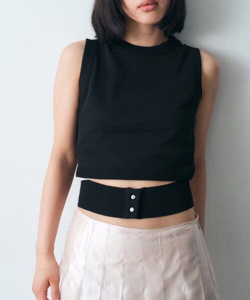 CODE A(コードエー)の「design knit tank(ニット/セーター・レディース・ブラック/ライトブルー/ライトグレー・00)」の7枚目の写真