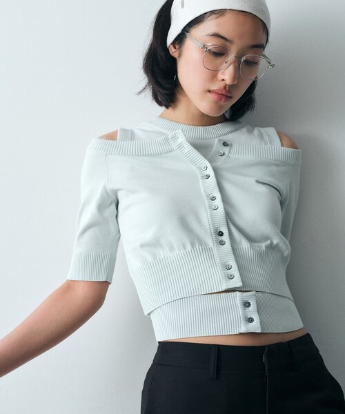 CODE A(コードエー)の「design knit tank(ニット/セーター・レディース・ブラック/ライトブルー/ライトグレー・00)」の15枚目の写真