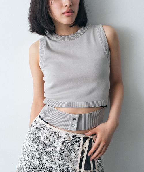 CODE A(コードエー)の「design knit tank(ニット/セーター・レディース・ブラック/ライトブルー/ライトグレー・00)」の19枚目の写真