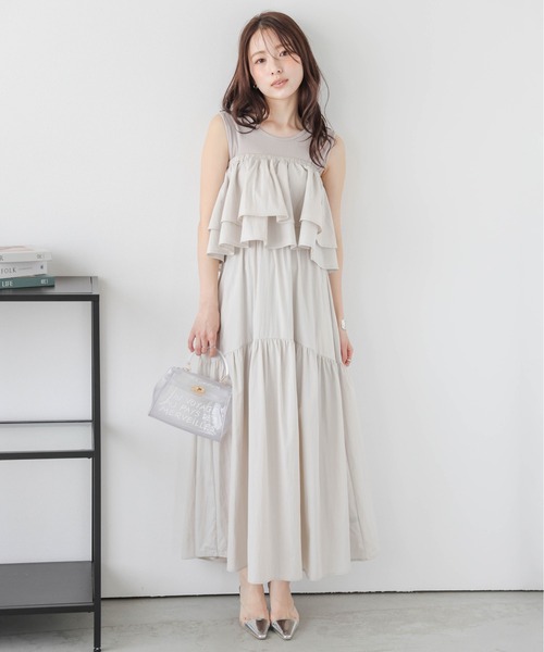 美品ワンダフルワールドジャストウエストオリジナルチェックワンピースタブリエセット セール】 【セットアップ対応】ウールスムース タックディテール