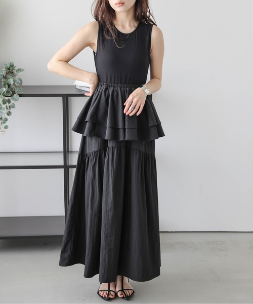 AMELY（エミリー）の「[ 2点セット ] マルチウェイ フリル＆ドッキングワンピース（ワンピース・レディース・ブラウン/ブラック/カーキ/グレイッシュベージュ・フリー）」の11枚目の写真
