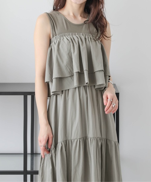 AMELY（エミリー）の「[ 2点セット ] マルチウェイ フリル＆ドッキングワンピース（ワンピース・レディース・ブラウン/ブラック/カーキ/グレイッシュベージュ・フリー）」の17枚目の写真
