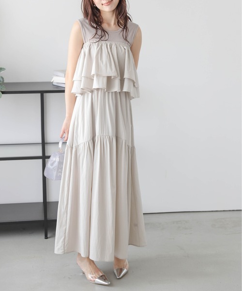 AMELY（エミリー）の「[ 2点セット ] マルチウェイ フリル＆ドッキングワンピース（ワンピース・レディース・ブラウン/ブラック/カーキ/グレイッシュベージュ・フリー）」の19枚目の写真