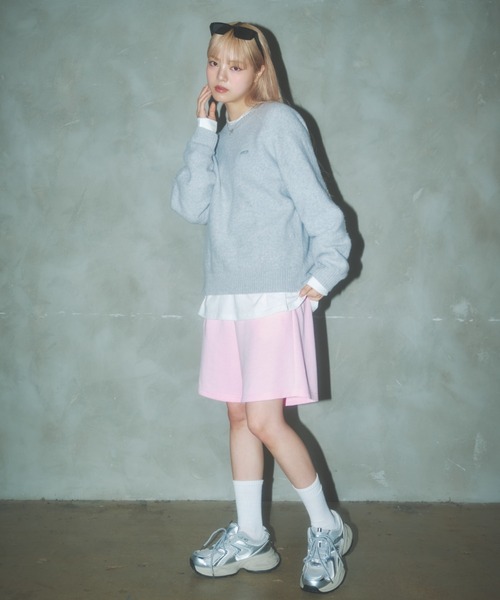 Poly Jam(ポリージャム)の「Sweat half pants /スウェットハーフパンツ(スウェットパンツ・レディース・ピンク/グレー・FREE)」の5枚目の写真
