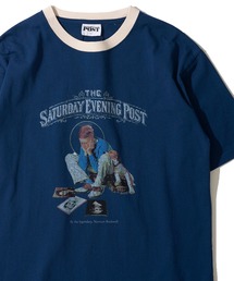 ADPOSION | 【THE SATURDAY EVENING POST】Cover girl グラフィックプリントリンガーTシャツ(Tシャツ/カットソー)
