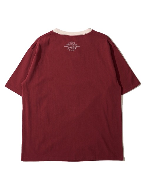 tシャツ 「THE SATURDAY EVENING POST」Cover girl グラフィックプリントリンガーTシャツ レディース メンズ THE SATURDAY EVENING POST】Cover girl グラフィックプリント