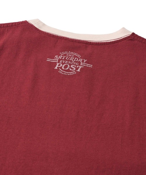 tシャツ 「THE SATURDAY EVENING POST」Cover girl グラフィックプリントリンガーTシャツ レディース メンズ THE SATURDAY EVENING POST】Cover girl グラフィックプリント