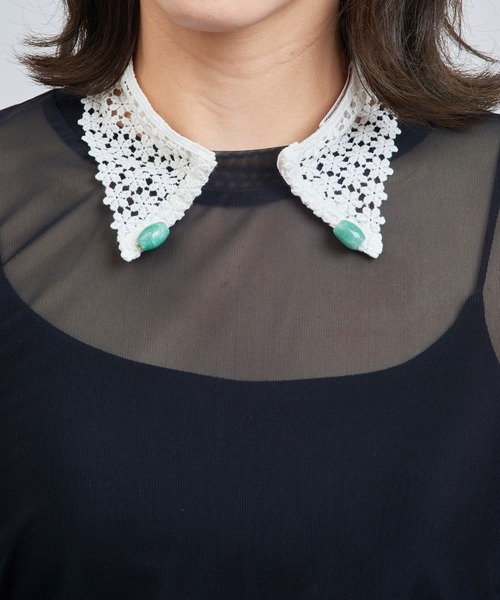 セール】【La Maison de Lyllis】レース付け襟 カチューシャ SHANA