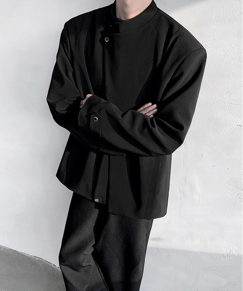 JOHNNY WOLF（ジョニーウルフ）の「RIGEL アシンメトリーフロント ルーズ ジャケット（テーラードジャケット・メンズ・ブラック・L/M/S）」の7枚目の写真