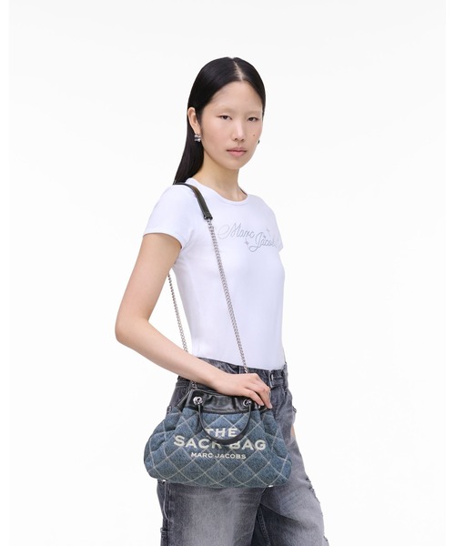 関税無 MARC JACOBS ザ キルテッド デニム チェーン サック M QUILTED DENIM CHAIN SACK BAG/ザ キルテッド デニム チェーン