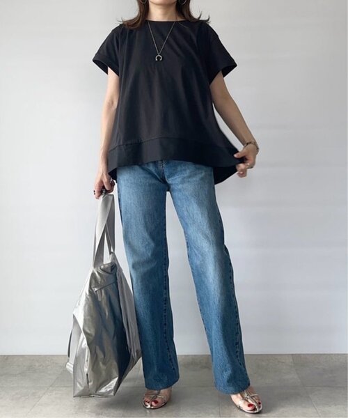 ikka(イッカ)の「Aライン裾切り替えカットソー(Tシャツ/カットソー・レディース・ブラック/グリーン/ネイビー/ベージュ・S/M/L)」の14枚目の写真
