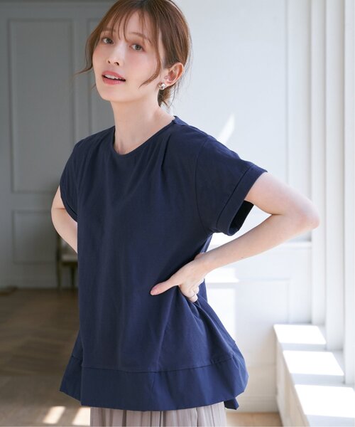 ikka(イッカ)の「Aライン裾切り替えカットソー(Tシャツ/カットソー・レディース・ブラック/グリーン/ネイビー/ベージュ・S/M/L)」の17枚目の写真