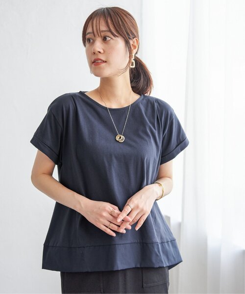ikka(イッカ)の「Aライン裾切り替えカットソー(Tシャツ/カットソー・レディース・ブラック/グリーン/ネイビー/ベージュ・S/M/L)」の21枚目の写真