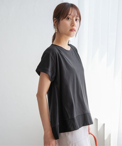 ikka（イッカ）の「Aライン裾切り替えカットソー（Tシャツ/カットソー・レディース・ブラック/グリーン/ネイビー/ベージュ・S/M/L）」の13枚目の写真
