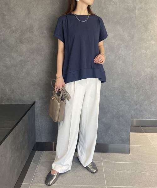 ikka（イッカ）の「Aライン裾切り替えカットソー（Tシャツ/カットソー・レディース・ブラック/グリーン/ネイビー/ベージュ・S/M/L）」の8枚目の写真