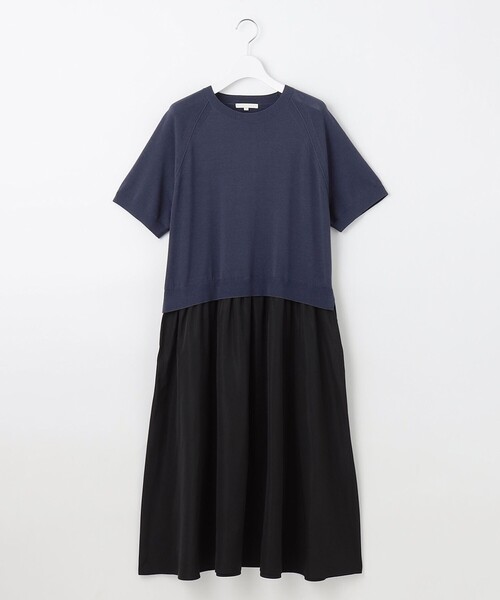 タフタコンビ半袖 ワンピース（ワンピース）｜自由区（ジユウク）の