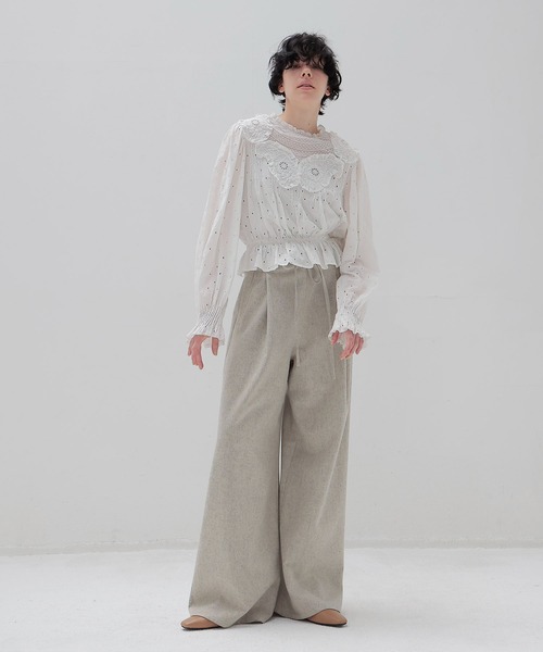 venit（ヴェニット）の「VENIT / COTTON RAYON VINTAGE LACE BLOUSE