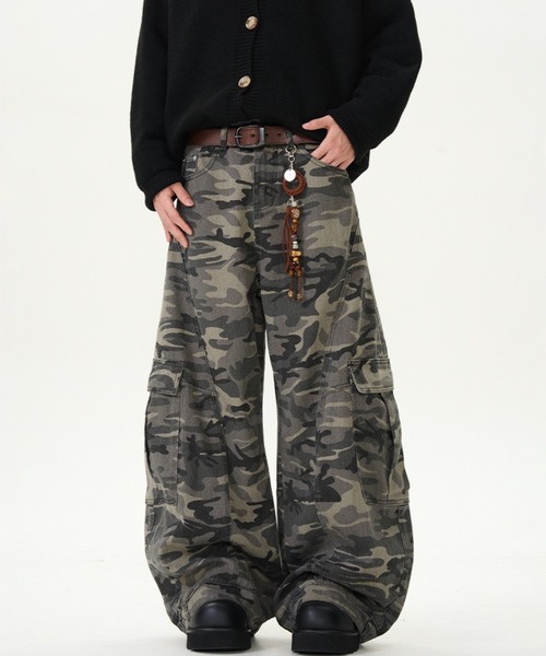 WESTBOY(ウエストボーイ)の「カモフラージュ ワイドカーゴパンツ WO25S11PT01【WB ORIGINALS】(カーゴパンツ・メンズ・カモフラージュ・L/M/XL)」の3枚目の写真