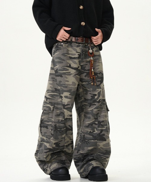 WESTBOY(ウエストボーイ)の「カモフラージュ ワイドカーゴパンツ WO25S11PT01【WB ORIGINALS】(カーゴパンツ・メンズ・カモフラージュ・L/M/XL)」の5枚目の写真