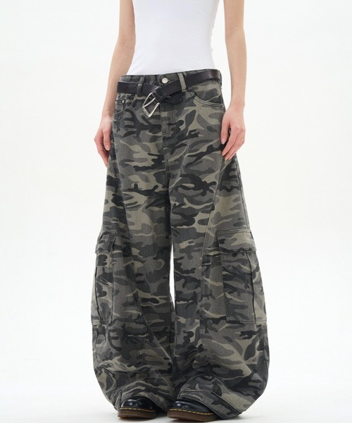 WESTBOY(ウエストボーイ)の「カモフラージュ ワイドカーゴパンツ WO25S11PT01【WB ORIGINALS】(カーゴパンツ・メンズ・カモフラージュ・L/M/XL)」の8枚目の写真