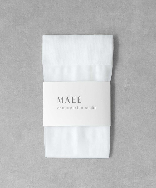 green label relaxing(グリーンレーベルリラクシング)の「<MAEE>コンプレッション ソックス(シアー)/ 着圧ソックス / 靴下(ソックス/靴下・レディース・ホワイト/ブラック/ワイン/ダークグレー・FREE)」の2枚目の写真