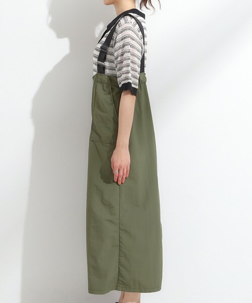 Cutie Blonde（キューティーブロンド）の「【S-LL】ナイロンハーフジップジャンスカ（ワンピース・レディース・ブラック/カーキ・01/02/03/04）」の11枚目の写真