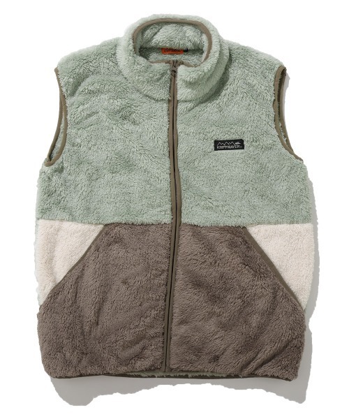 KRIFF MAYER Kid's Collection(クリフメイヤーキッズコレクション)の「切替ボアベスト(ベスト・キッズ・カーキ/オフホワイト/モカ/ネイビー/セージグリーン・170/150/140/130/120/160)」の4枚目の写真