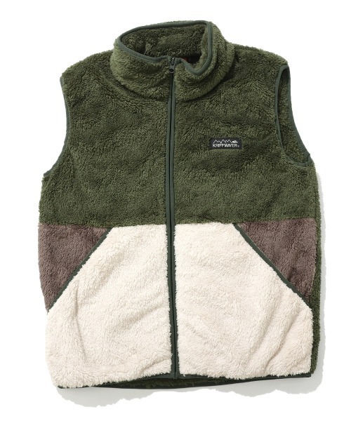 KRIFF MAYER Kid's Collection(クリフメイヤーキッズコレクション)の「切替ボアベスト(ベスト・キッズ・カーキ/オフホワイト/モカ/ネイビー/セージグリーン・170/150/140/130/120/160)」の9枚目の写真