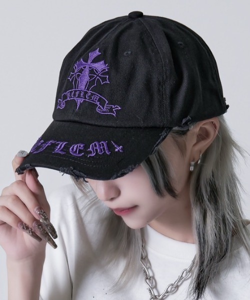 REFLEM/レフレム』クロス刺繍ダメージデニムCAP（キャップ