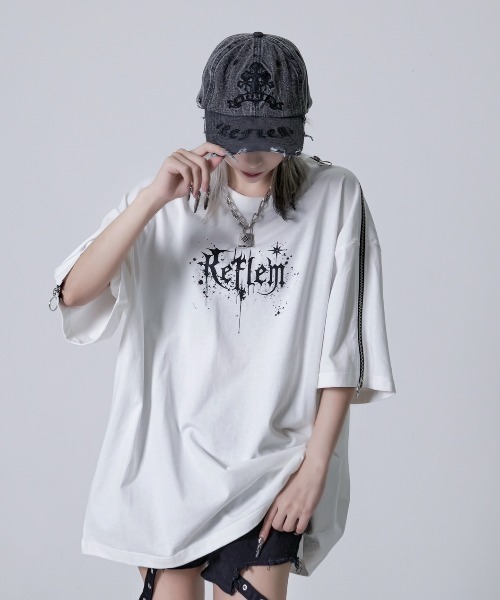 REFLEM(レフレム)の「『REFLEM/レフレム』クロス刺繍ダメージデニムCAP(キャップ・レディース・ブラック×パープル/ブラック×ホワイト/グレー/ブラック×ピンク・FREE)」の13枚目の写真