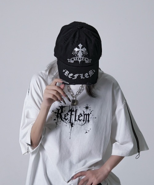 REFLEM/レフレム』クロス刺繍ダメージデニムCAP（キャップ）｜REFLEM