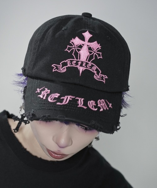 REFLEM/レフレム』クロス刺繍ダメージデニムCAP（キャップ）｜REFLEM
