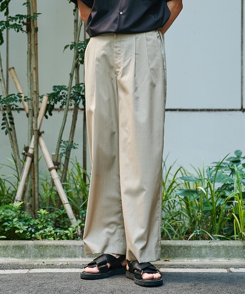 マーカウェア　ウールトロピカルパンツ MARKAWARE/マーカウェア】ORGANIC WOOL TROPICAL FLAT FRONT FLAIR