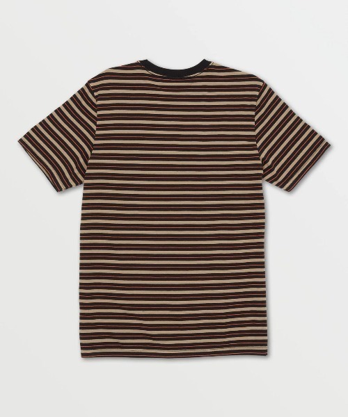 VOLCOM（ボルコム）の「【VOLCOM/ボルコム】 Parables Stripes Crew/ロゴワンポイントボーダー半袖Tシャツ（Tシャツ/カットソー・メンズ・ブラウン系その他/グリーン系その他・SMALL/MEDIUM/LARGE）」の3枚目の写真