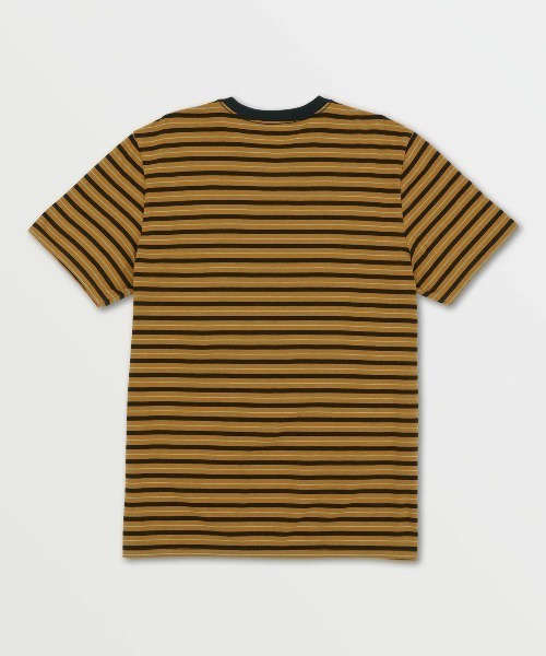 VOLCOM（ボルコム）の「【VOLCOM/ボルコム】 Parables Stripes Crew/ロゴワンポイントボーダー半袖Tシャツ（Tシャツ/カットソー・メンズ・ブラウン系その他/グリーン系その他・SMALL/MEDIUM/LARGE）」の4枚目の写真