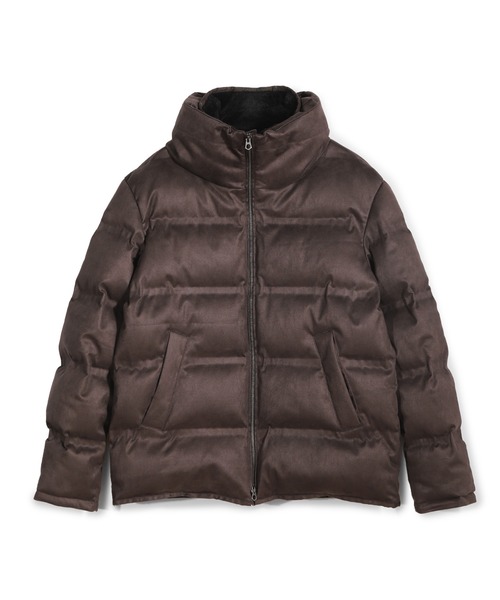 MEN'S BIGI(メンズビギ)の「スエード調ツイルプリントダウンジャケット(ダウンジャケット/コート・メンズ・ブラック/ライトグレー/ブラウン/ネイビー・01/02/03/04)」の3枚目の写真