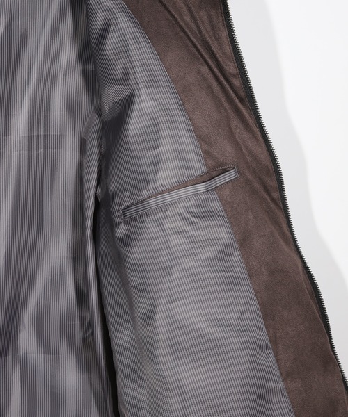 MEN'S BIGI(メンズビギ)の「スエード調ツイルプリントダウンジャケット(ダウンジャケット/コート・メンズ・ブラック/ライトグレー/ブラウン/ネイビー・01/02/03/04)」の11枚目の写真