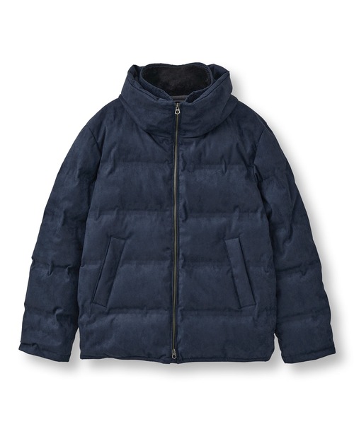 MEN'S BIGI（メンズビギ）の「スエード調ツイルプリントダウンジャケット（ダウンジャケット/コート・メンズ・ブラック/ライトグレー/ブラウン/ネイビー・01/02/03/04）」の8枚目の写真