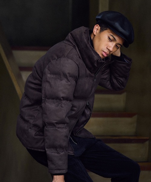 MEN'S BIGI（メンズビギ）の「スエード調ツイルプリントダウンジャケット（ダウンジャケット/コート・メンズ・ブラック/ライトグレー/ブラウン/ネイビー・01/02/03/04）」の5枚目の写真