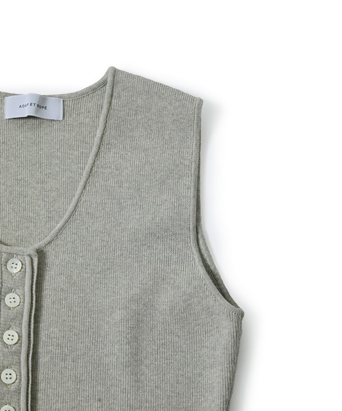 ADAM ET ROPE'（アダムエロペ）の「フルニードルニットジレ（ベスト・レディース・ダークブラウン/ライトグレー・FREE）」の6枚目の写真