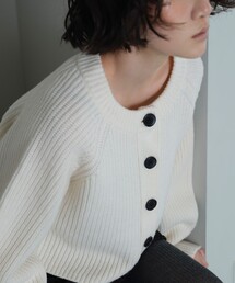 ＜EMMEL REFINES＞EM カタアゼ ボタン カーディガン