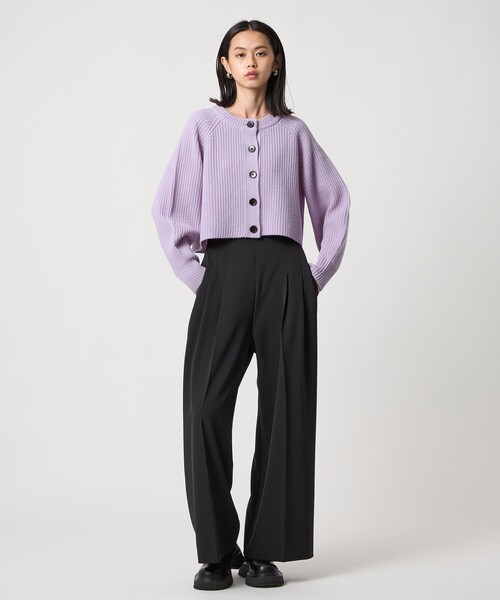 EMMEL REFINES（エメルリファインズ）の「＜EMMEL REFINES＞EM カタアゼ ボタン カーディガン（カーディガン/ボレロ・レディース・オフホワイト/レッド/ライラック・FREE）」の18枚目の写真