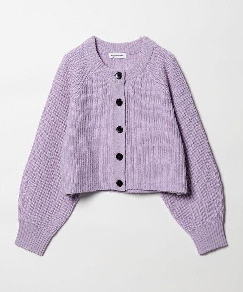 EMMEL REFINES（エメルリファインズ）の「＜EMMEL REFINES＞EM カタアゼ ボタン カーディガン（カーディガン/ボレロ・レディース・オフホワイト/レッド/ライラック・FREE）」の7枚目の写真