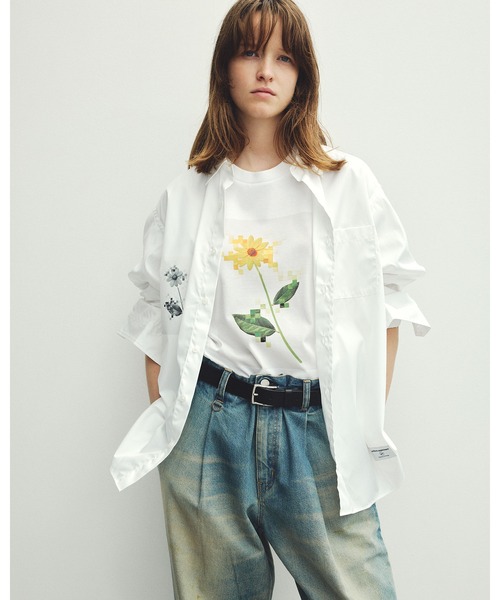 uniform experiment(ユニフォームエクスペリメント)の「YUNI YOSHIDA: FLOWER SHIRT(シャツ/ブラウス・メンズ・ホワイト/ライトブルー・1/2/3)」の4枚目の写真
