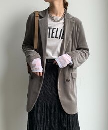 【美品】DOMONベルベット ベロア テーラードジャケット 高級感　レーヨン Amazon.co.jp: [Teevaseoan] ベロア スーツジャケット メンズ
