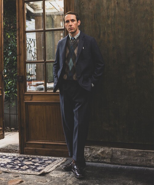 BEAMS PLUS（ビームスプラス）の「ダブルウィーブ ウール ワイド アイビートラウザーズ（その他パンツ・メンズ・チャコールグレー/ネイビー・S/M/XL/L）」の4枚目の写真