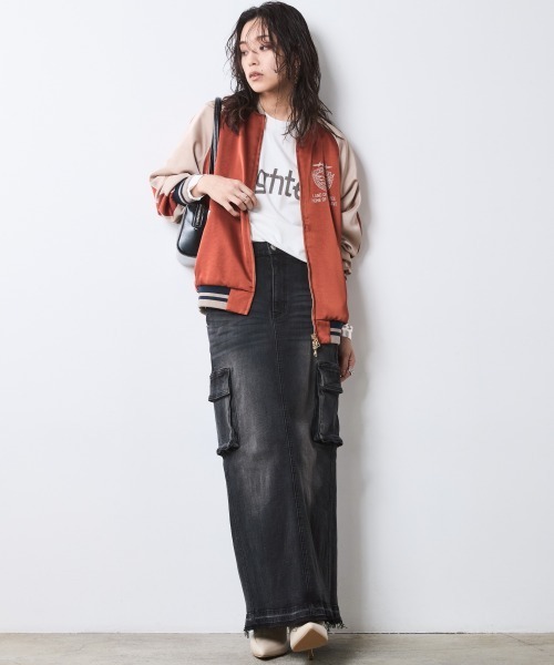 CHIC STYLE（シックスタイル）の「アウトポケットデニムマキシスカート＜大きいサイズ有＞シックスタイル（デニムスカート・レディース・ブルー系/ブラック系・M/L/LL/3L/4L/5L）」の3枚目の写真