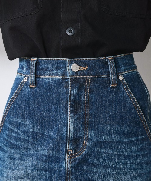 CHIC STYLE（シックスタイル）の「アウトポケットデニムマキシスカート＜大きいサイズ有＞シックスタイル（デニムスカート・レディース・ブルー系/ブラック系・M/L/LL/3L/4L/5L）」の17枚目の写真