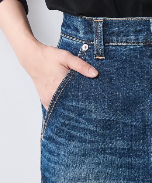 CHIC STYLE（シックスタイル）の「アウトポケットデニムマキシスカート＜大きいサイズ有＞シックスタイル（デニムスカート・レディース・ブルー系/ブラック系・M/L/LL/3L/4L/5L）」の18枚目の写真